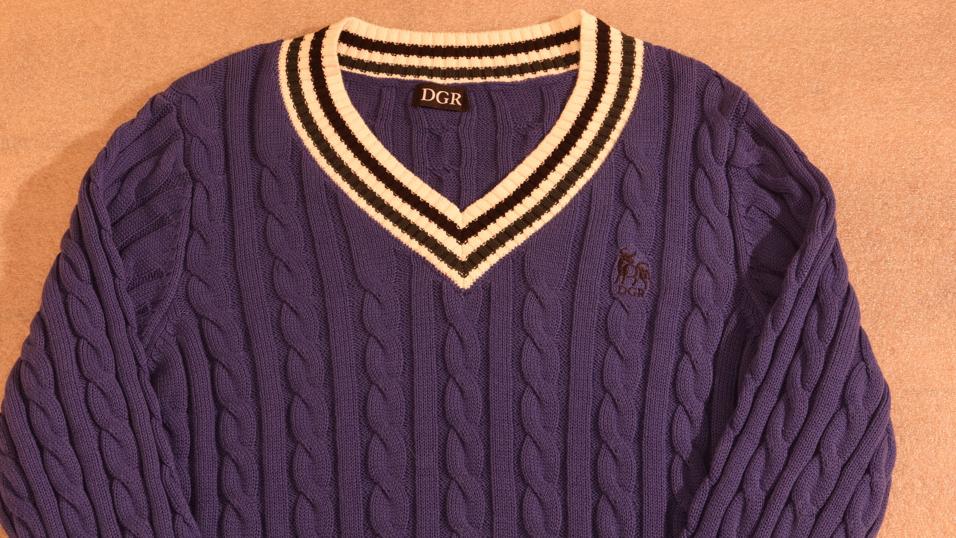 Cable-Knit Cotton Sweater - Marine Blue