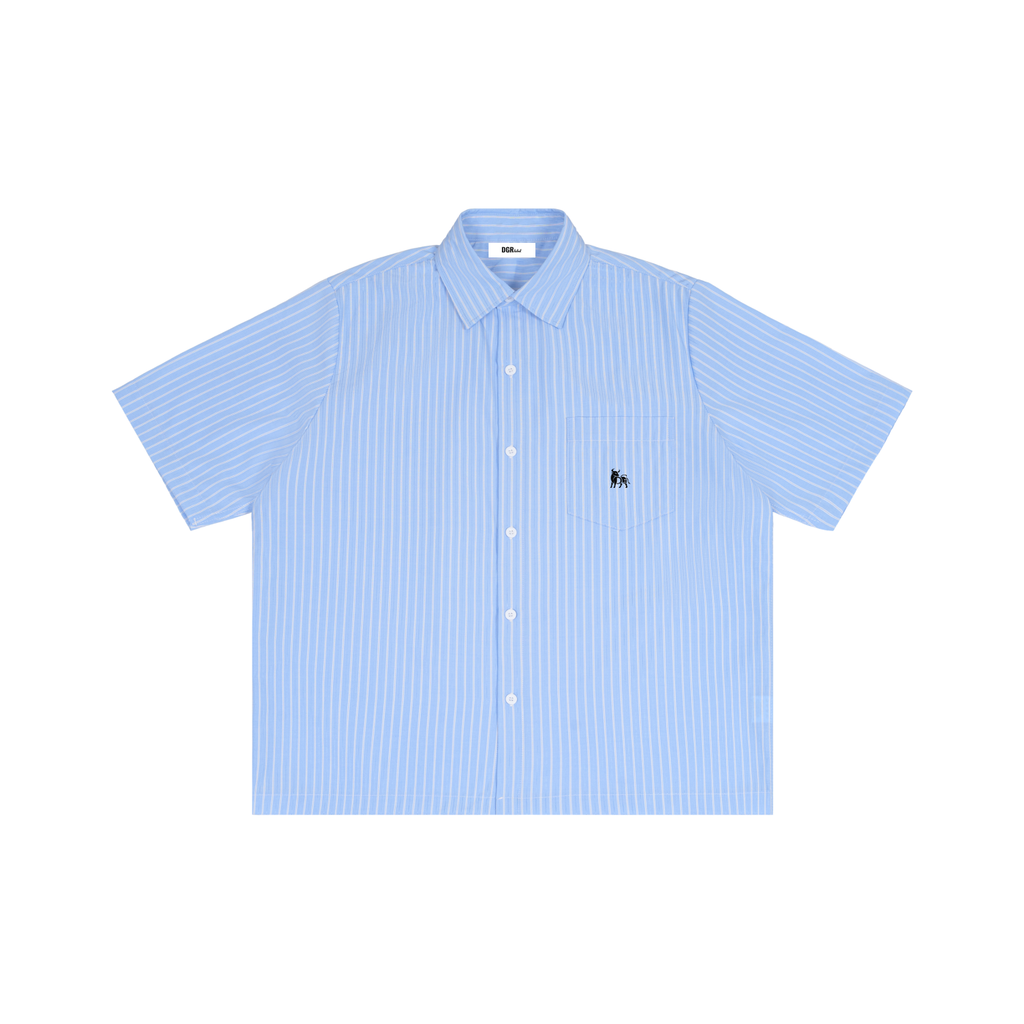 Striped Boxy Camp Shirt
