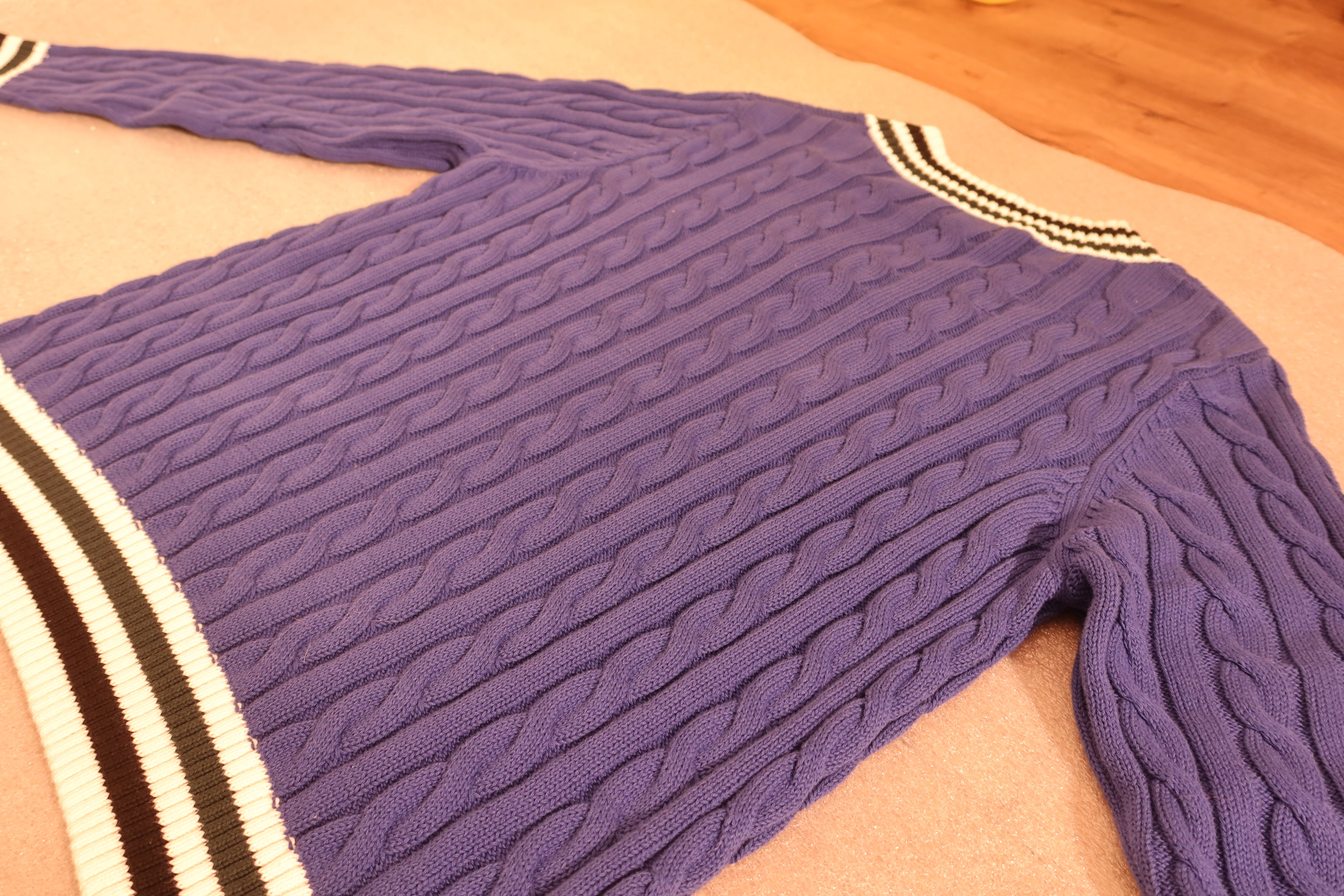 Cable-Knit Cotton Sweater - Marine Blue