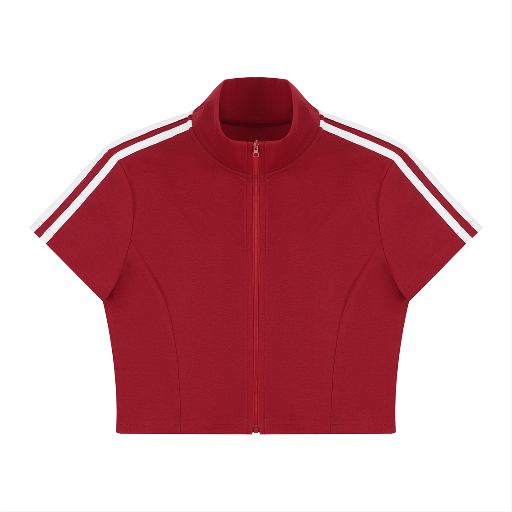 Cropped Zip-Up Tee