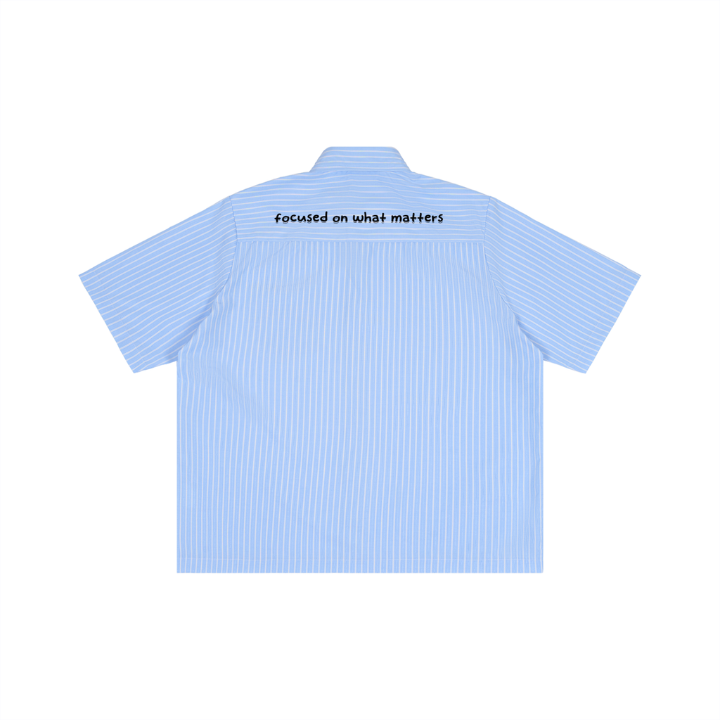 Striped Boxy Camp Shirt
