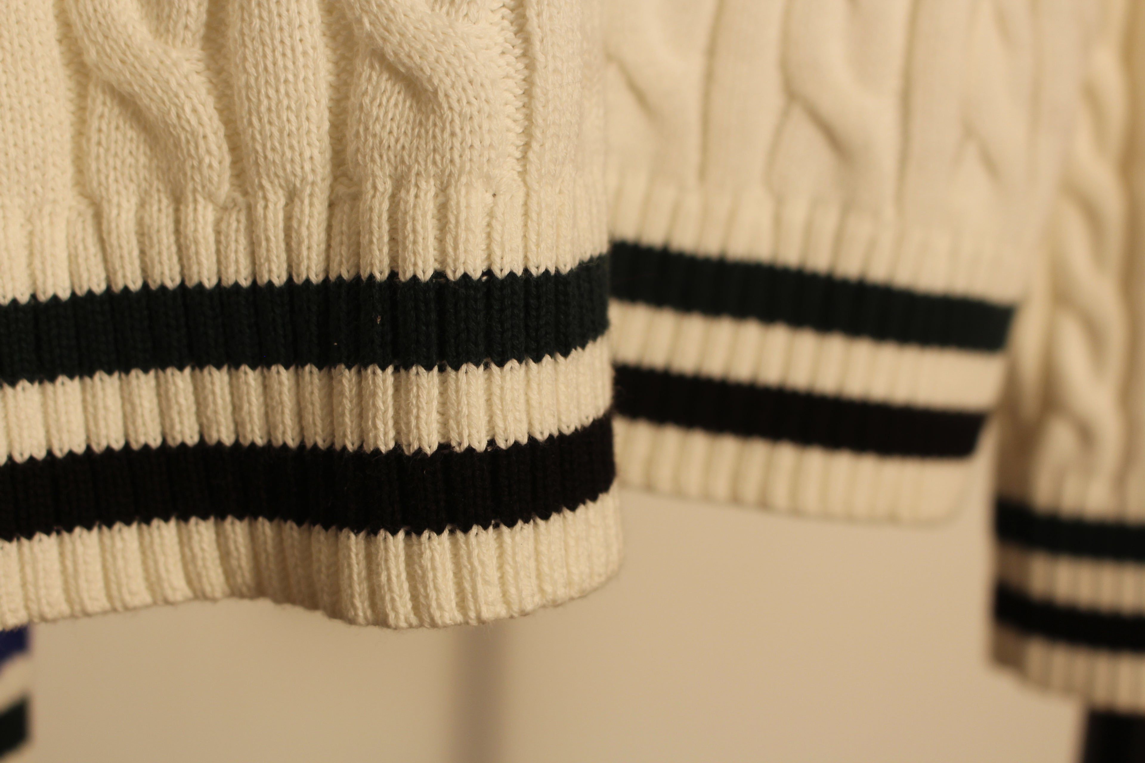 Cable Knit Cotton Sweater Ivory