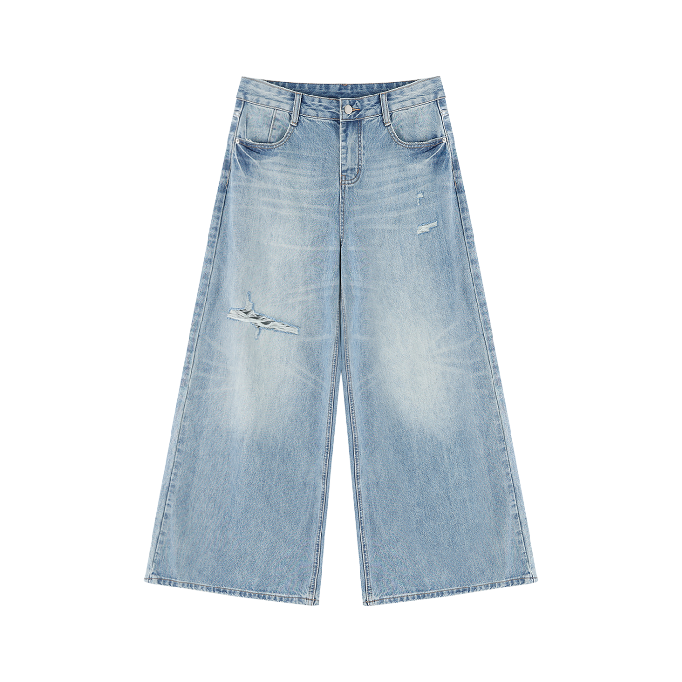 Vintage Wash Wide Leg Jeans