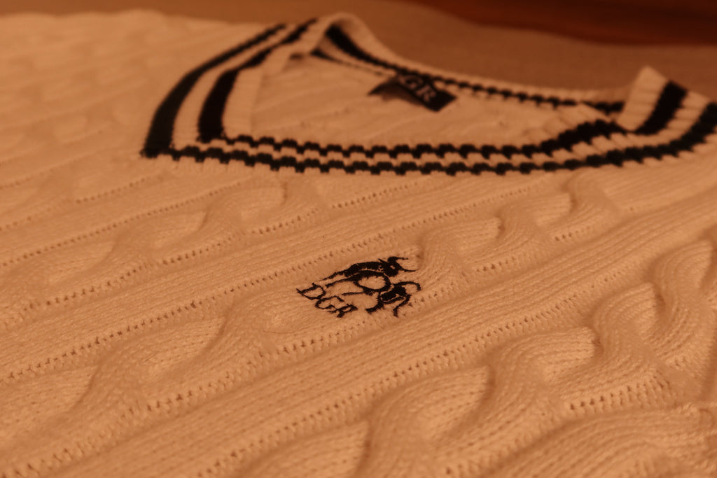 Cable Knit Cotton Sweater Ivory