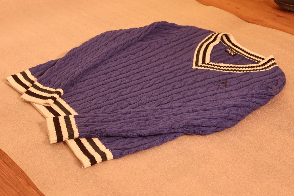 Cable-Knit Cotton Sweater - Marine Blue