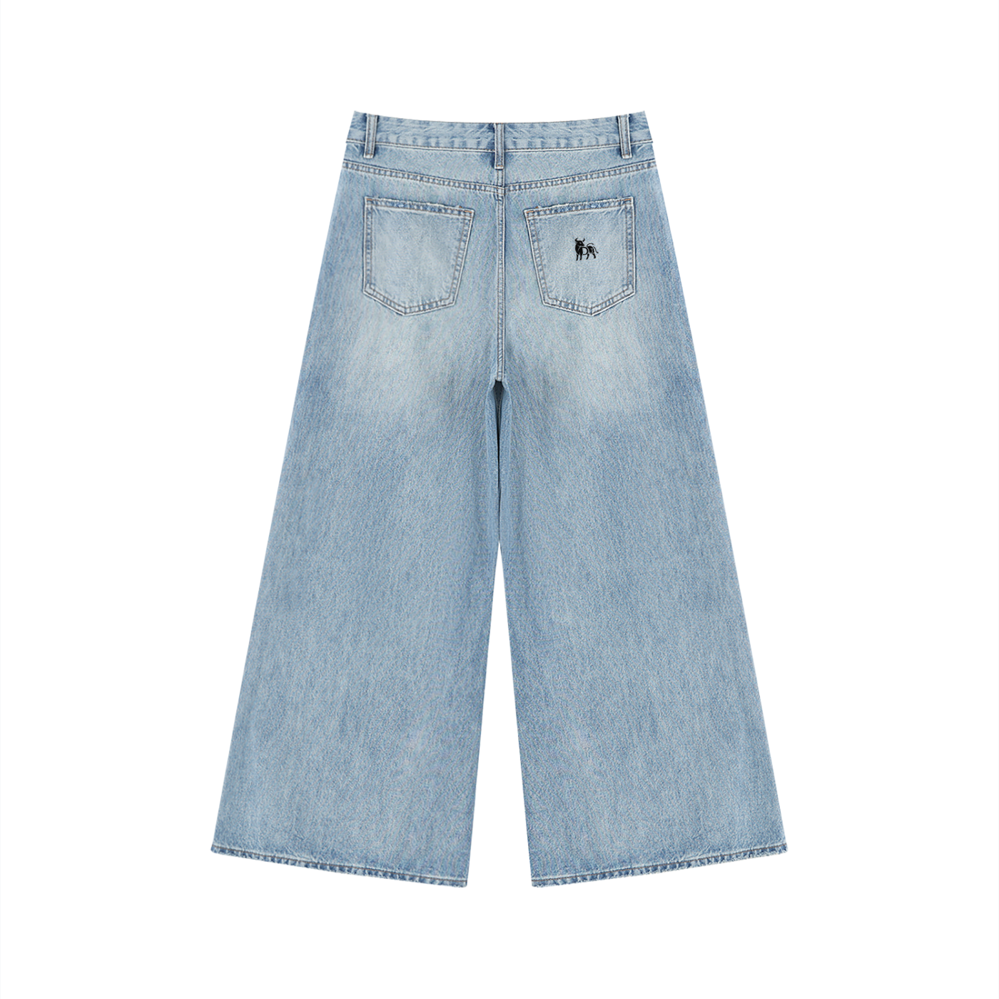 Vintage Wash Wide Leg Jeans