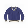DGR Blue Cable-Knit Sweater Flat Lay
