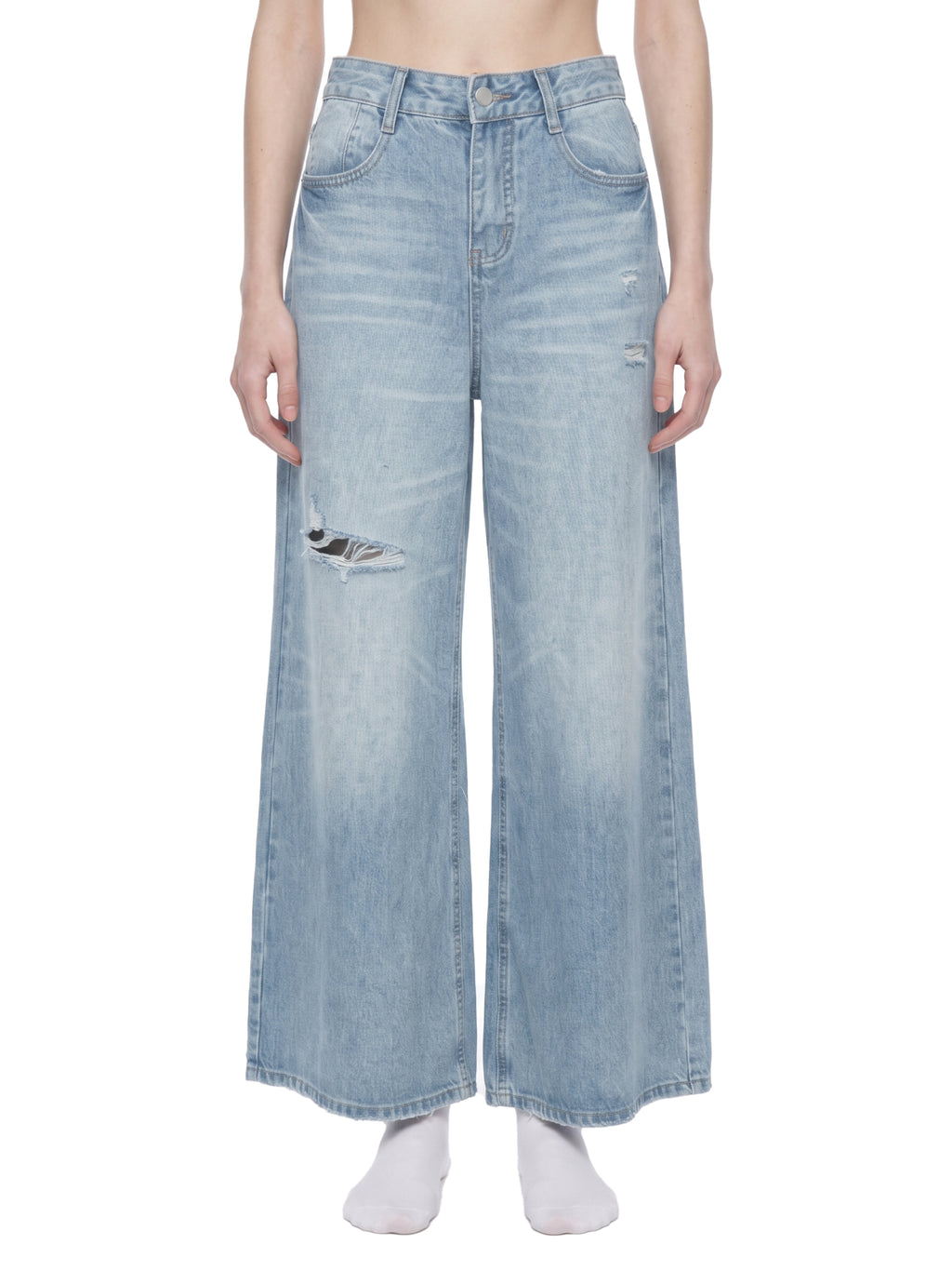 Vintage Wash Wide Leg Jeans