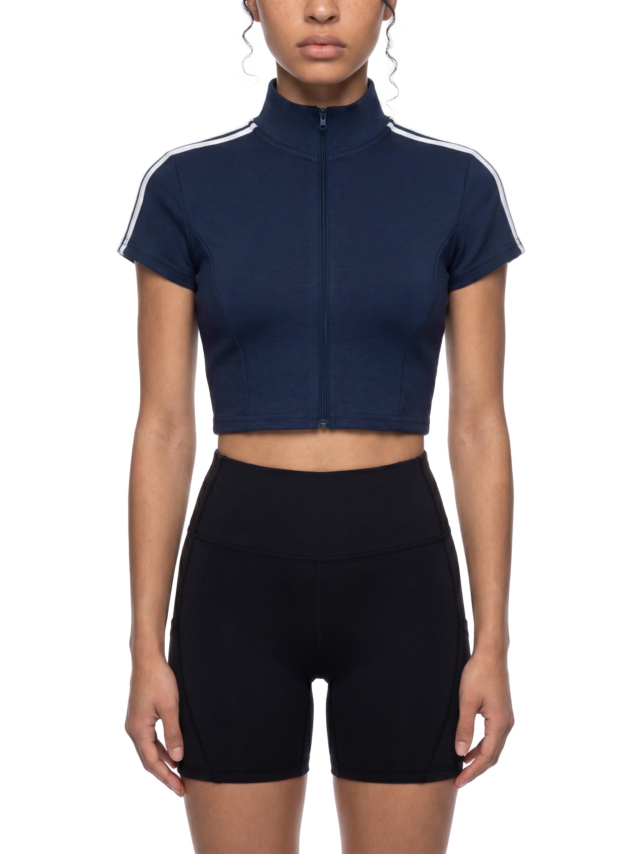 Cropped Zip-Up Tee