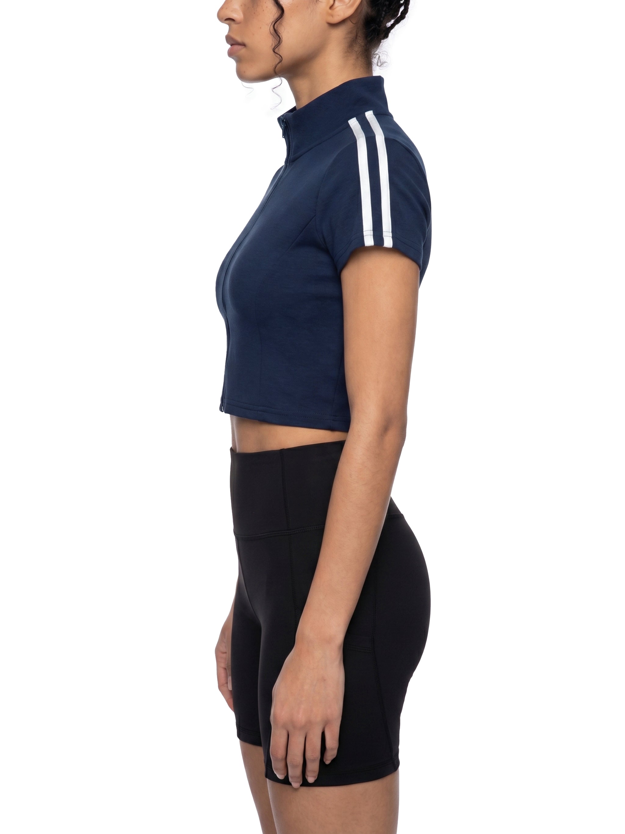 Cropped Zip-Up Tee