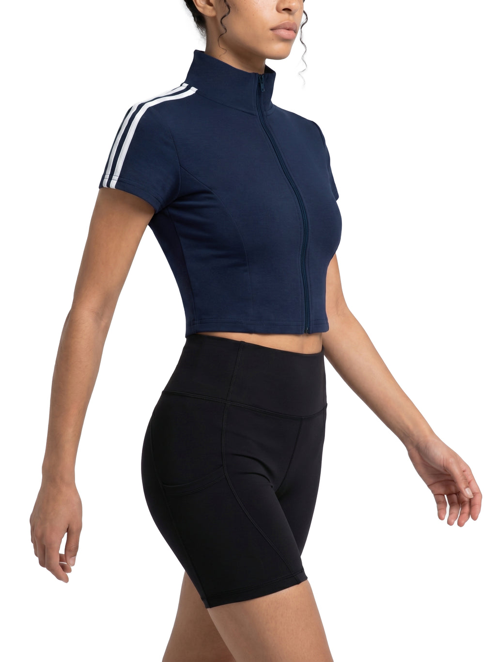 Cropped Zip-Up Tee